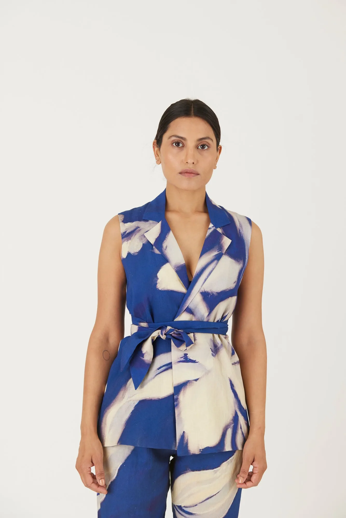 New Season Fall 24/Summer 25-Jacket Set-Linen-Chicory Blue-YAMLS20-Fashion Edit Yam