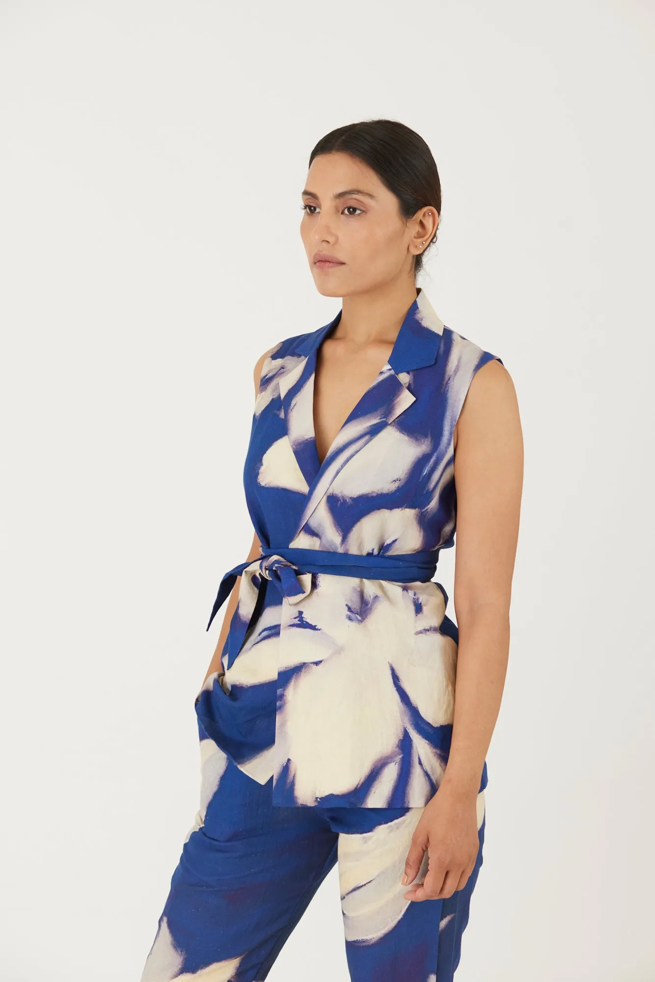 New Season Fall 24/Summer 25-Jacket Set-Linen-Chicory Blue-YAMLS20-Fashion Edit Yam
