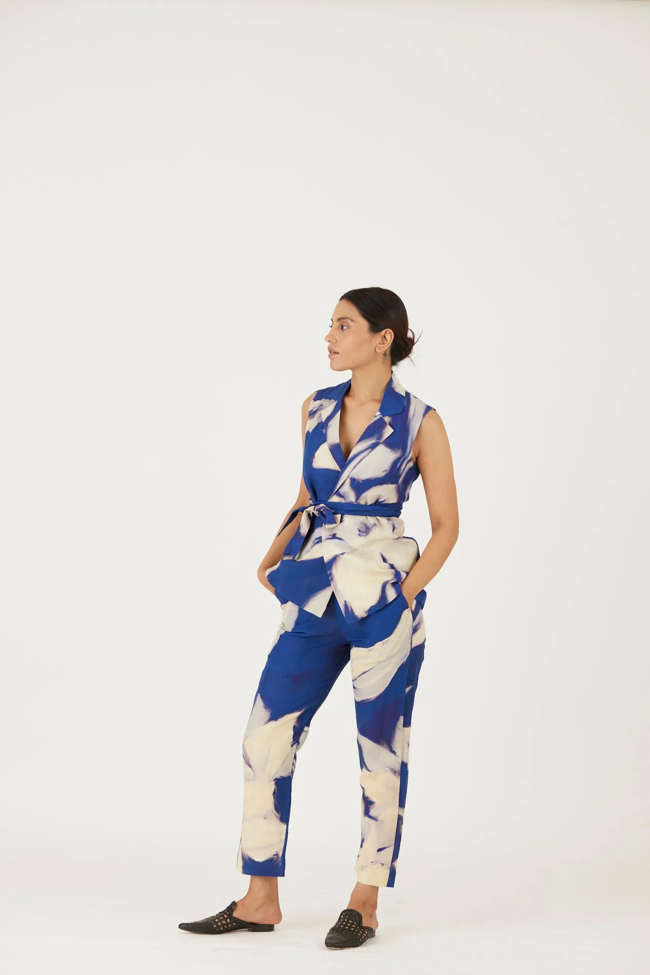 New Season Fall 24/Summer 25-Jacket Set-Linen-Chicory Blue-YAMLS20-Fashion Edit Yam