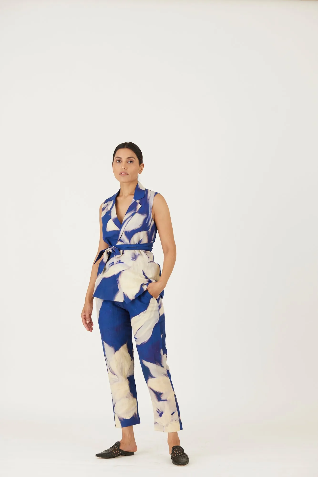 New Season Fall 24/Summer 25-Jacket Set-Linen-Chicory Blue-YAMLS20-Fashion Edit Yam
