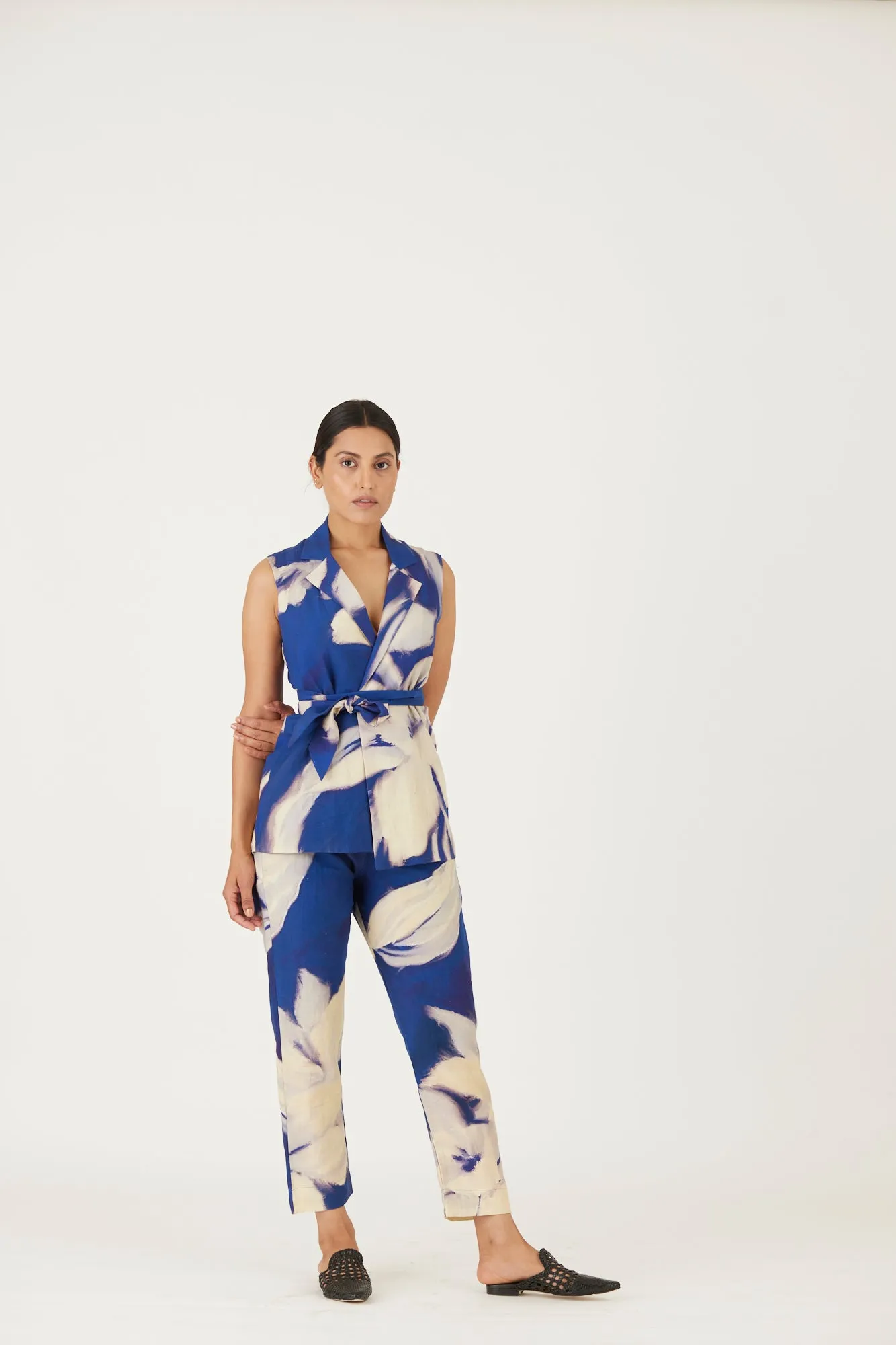 New Season Fall 24/Summer 25-Jacket Set-Linen-Chicory Blue-YAMLS20-Fashion Edit Yam