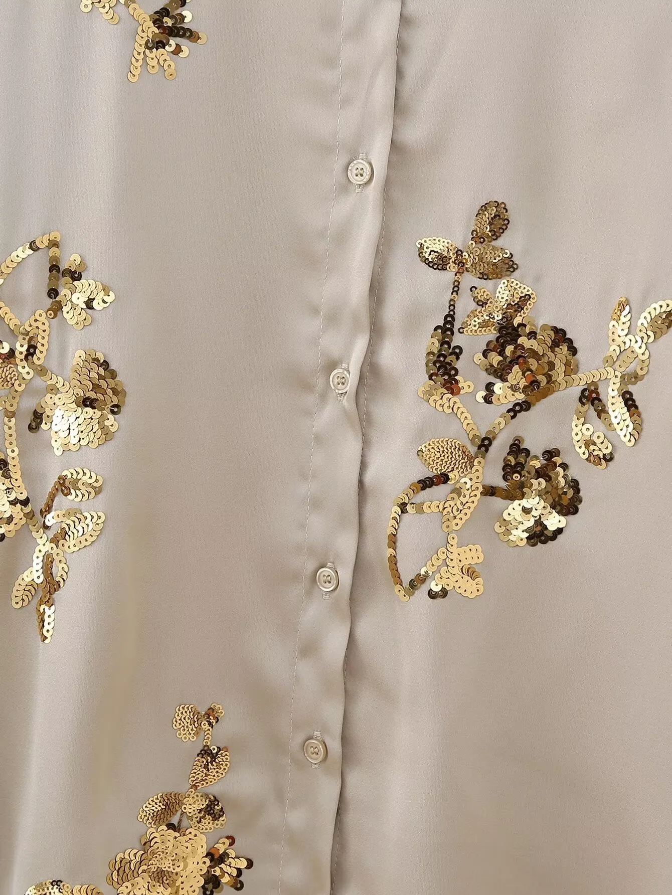 New Sequined Embroidered Loose-Fit Long Sleeve Shirt and Casual Pants Two-Piece Set S-240804-21