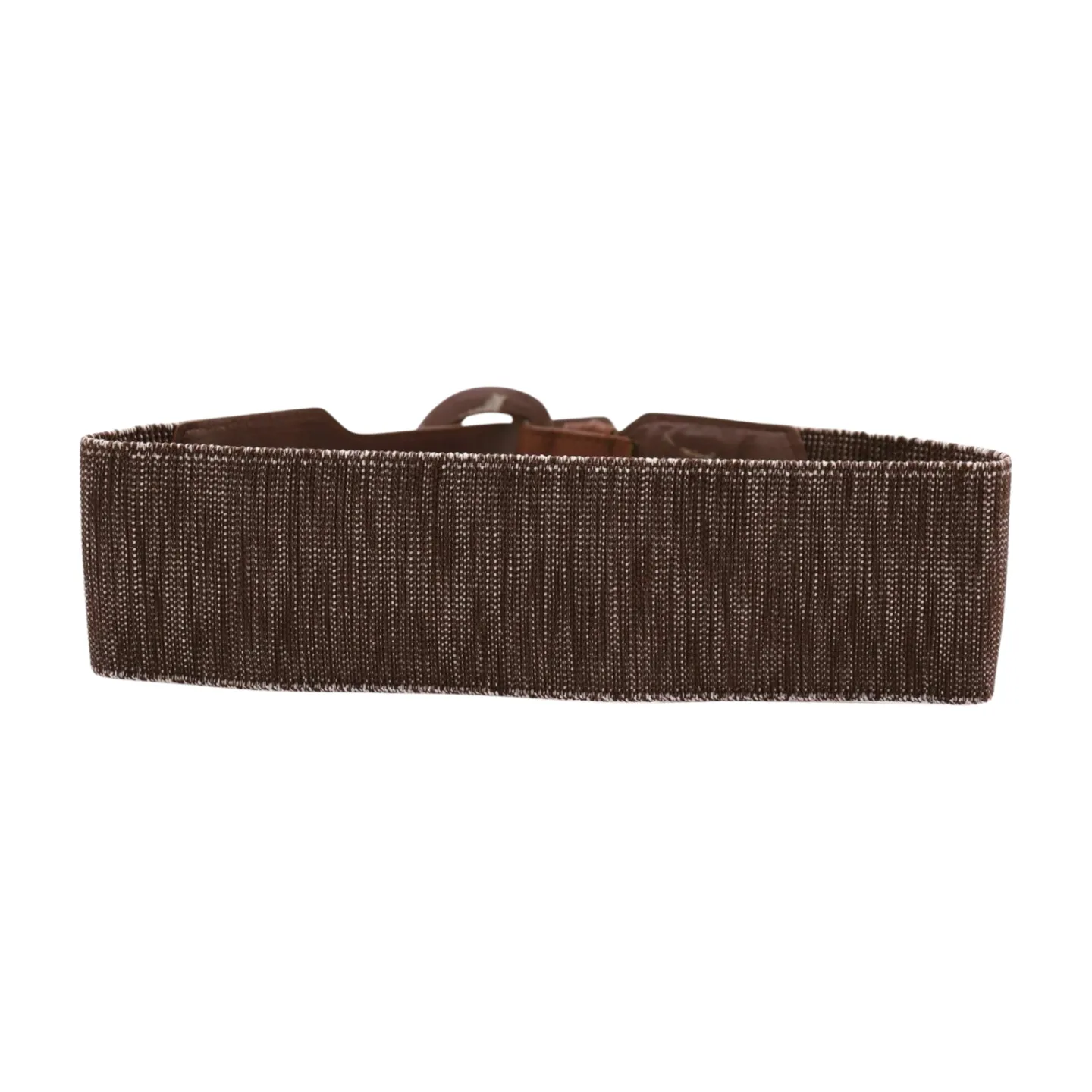 New Women Brown Stretch Faux Leather Elastic Distressed Belt Hip High Waist Size S M