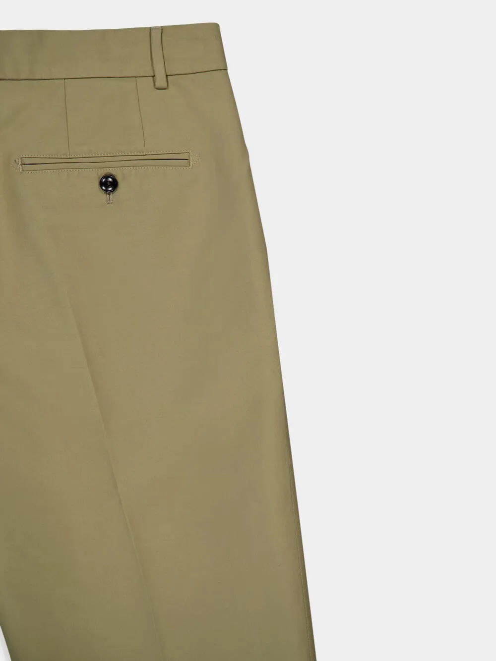Olive Cotton Satin Pants