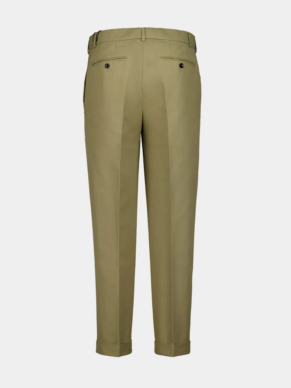 Olive Cotton Satin Pants