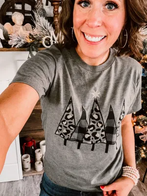 Olive Leo   Plaid Christmas Tree Tee