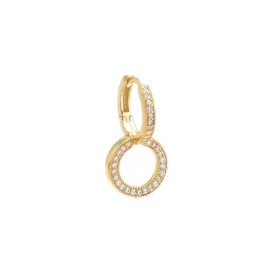 Pavé Double Loop Huggie Earring