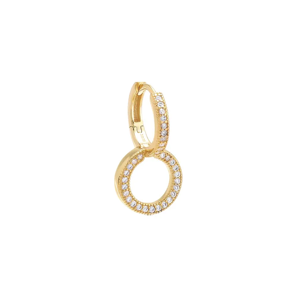 Pavé Double Loop Huggie Earring