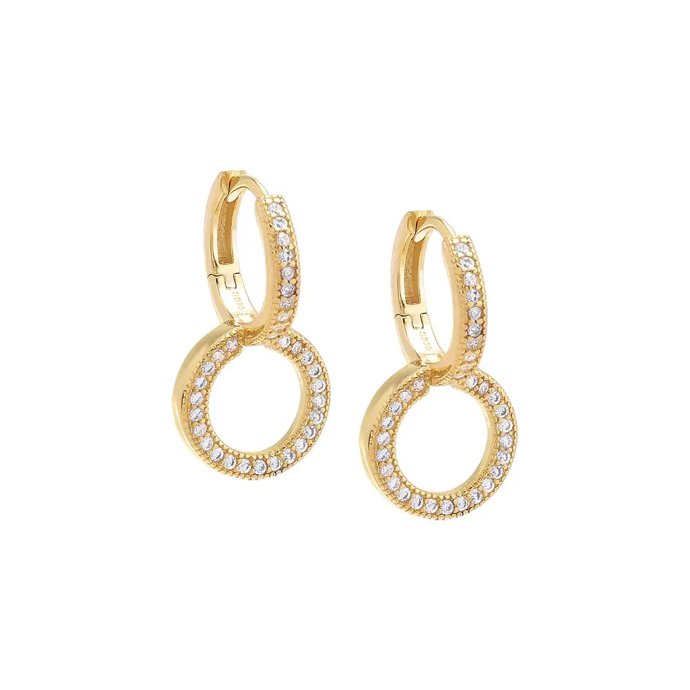 Pavé Double Loop Huggie Earring