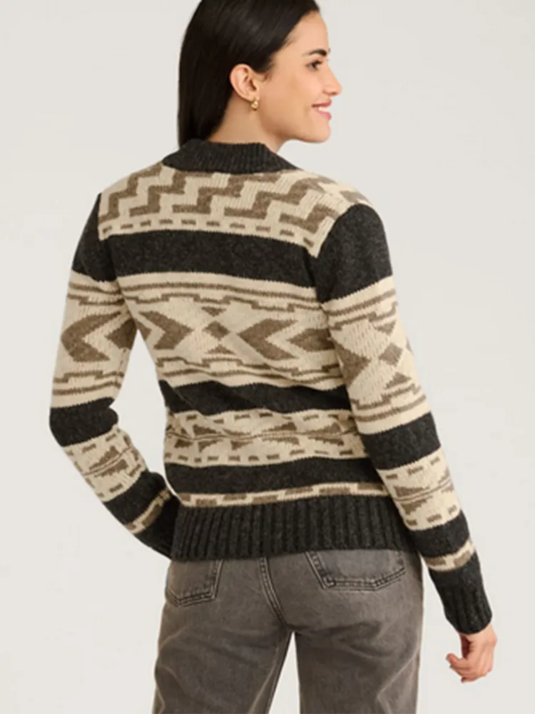 Pendleton Women's Graphic Shetland Zip Cardigan