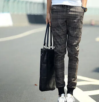 Plaid Men Pants 2015 Spring Hip Hop Fashion Joggers Sweatpants Harem Pants Men Slim Leisure Pants Men Pantalon Homme