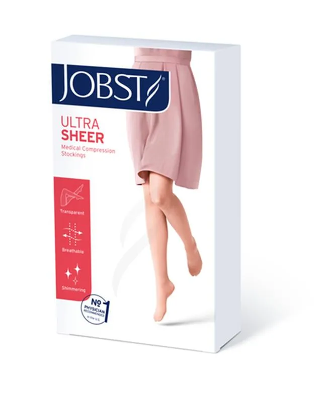 PR/1 JOBST ULTRASHEER WOMEN, KNEE HIGH, 20-30MMHG, SM, HONEY, OPEN TOE