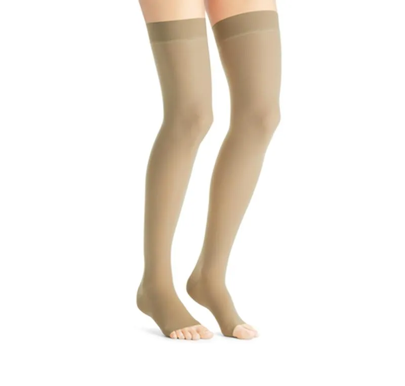 PR/1 JOBST ULTRASHEER WOMEN, THIGH HIGH W/SIL DOT BAND, 30-40MMHG, MD, NATURAL, OPEN TOE