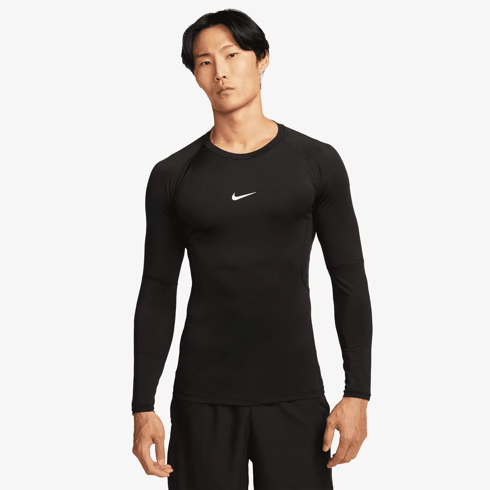 Pro Dri-FIT Long-Sleeve Compression Shirt - Black/White