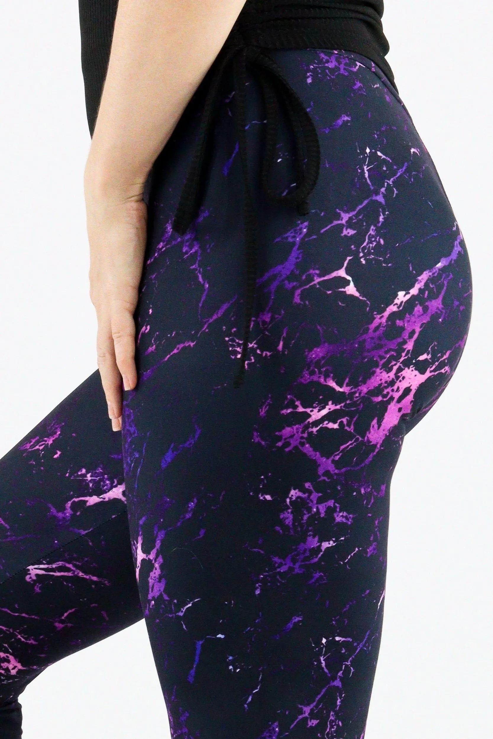 Purple Marble - Casual - Long Full Leggings