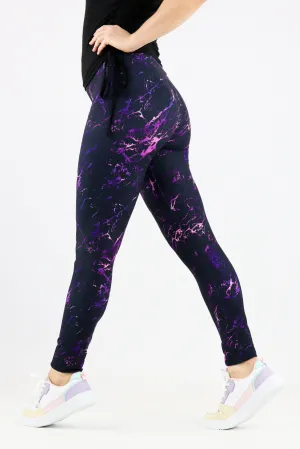 Purple Marble - Casual - Long Full Leggings