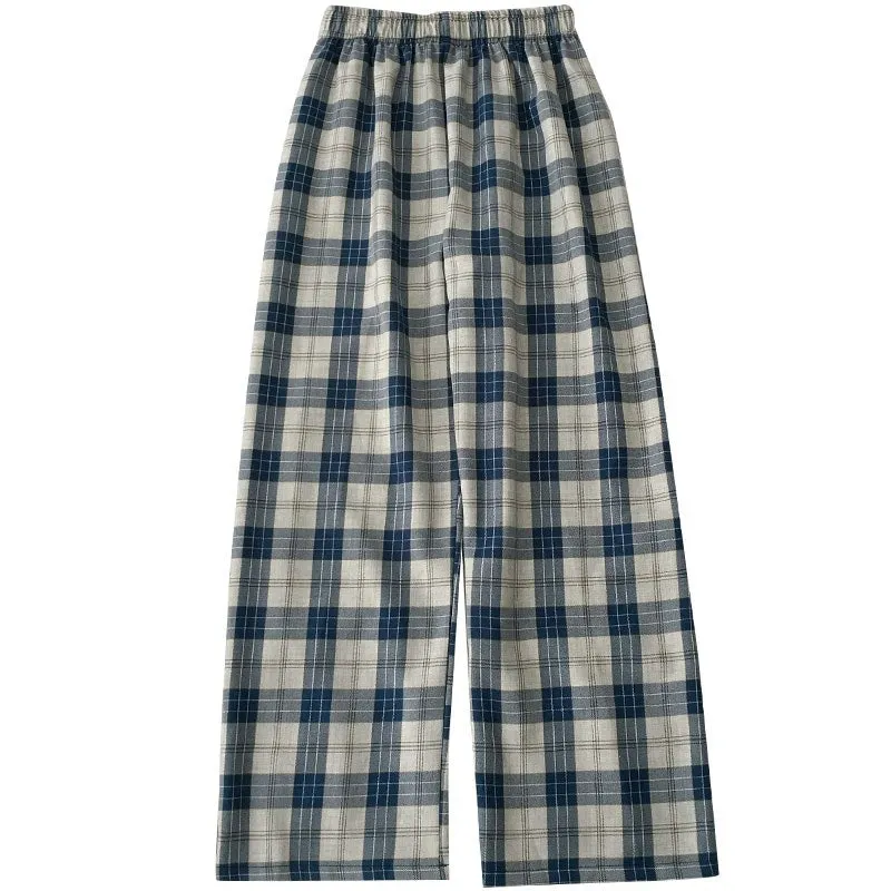 "BLUE/BLACK PLAID CASUAL" PANTS N031608