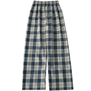 "BLUE/BLACK PLAID CASUAL" PANTS N031608
