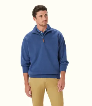 R M Williams Mens Mulyungarie 1/4 zip sweatshirt - Blue marl