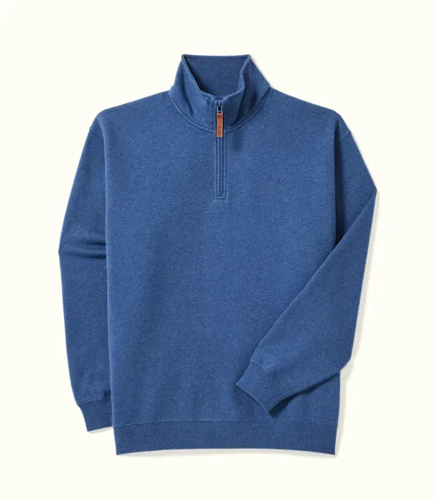 R M Williams Mens Mulyungarie 1/4 zip sweatshirt - Blue marl