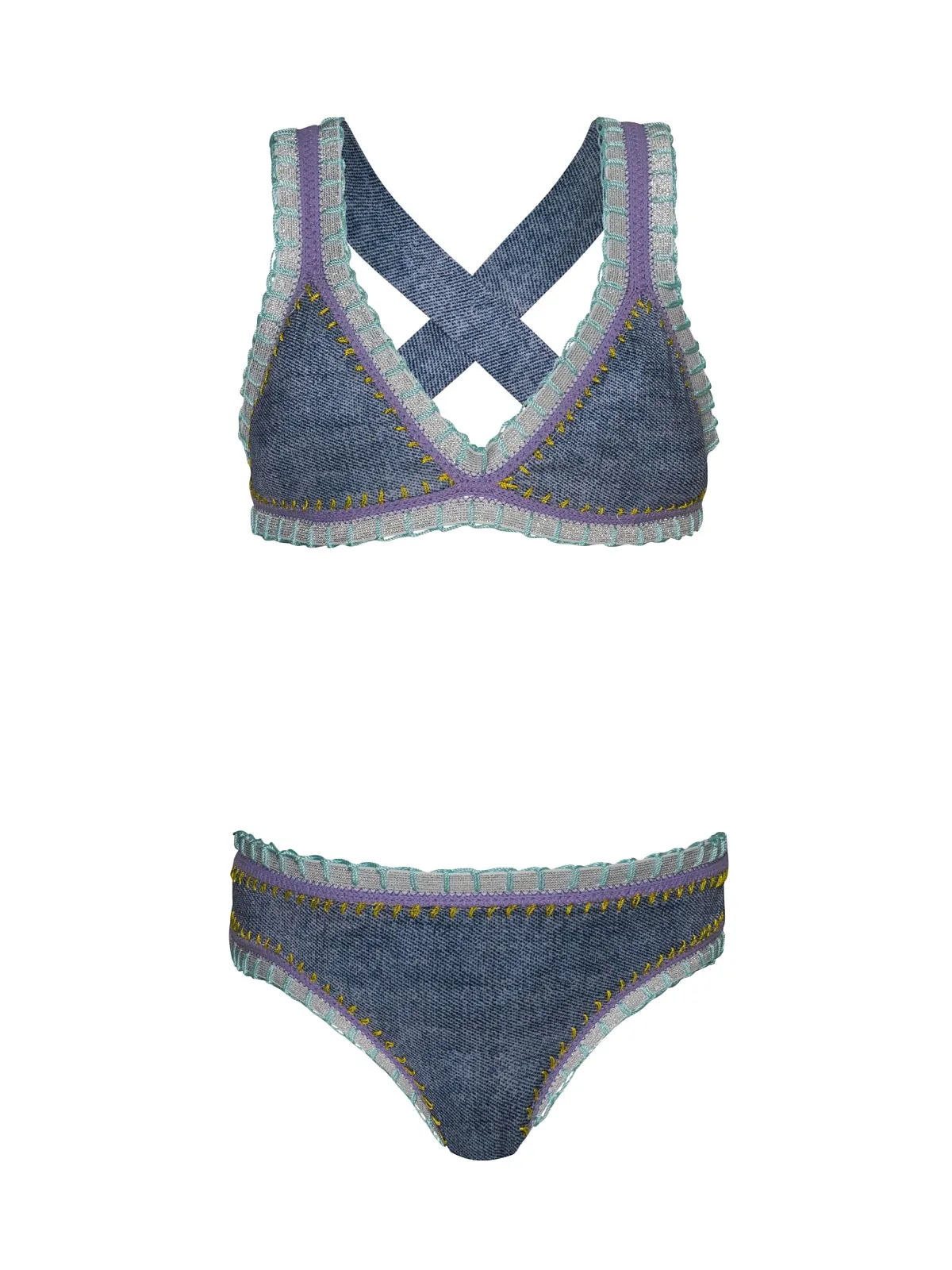 Rainbow Embroidered Bikini