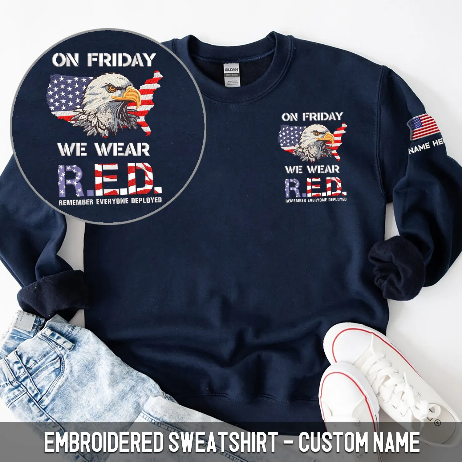 R.E.D Friday Remembrance Sweatshirt and Hoodie: Wear Red, Show Your Patriotism