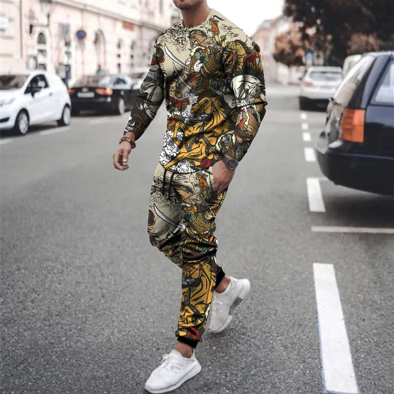 Round Neck Long Sleeve T-Shirt & Sports Pants