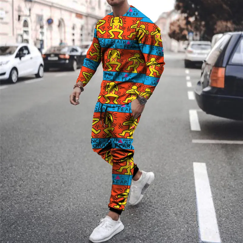 Round Neck Long Sleeve T-Shirt & Sports Pants