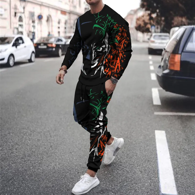 Round Neck Long Sleeve T-Shirt & Sports Pants