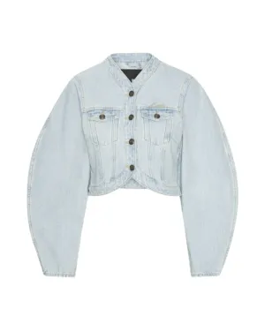 Round Sleeve Denim Jacket