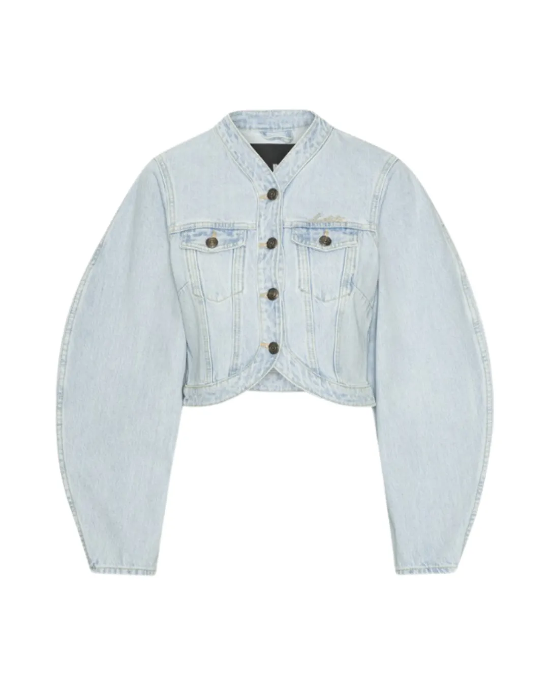 Round Sleeve Denim Jacket