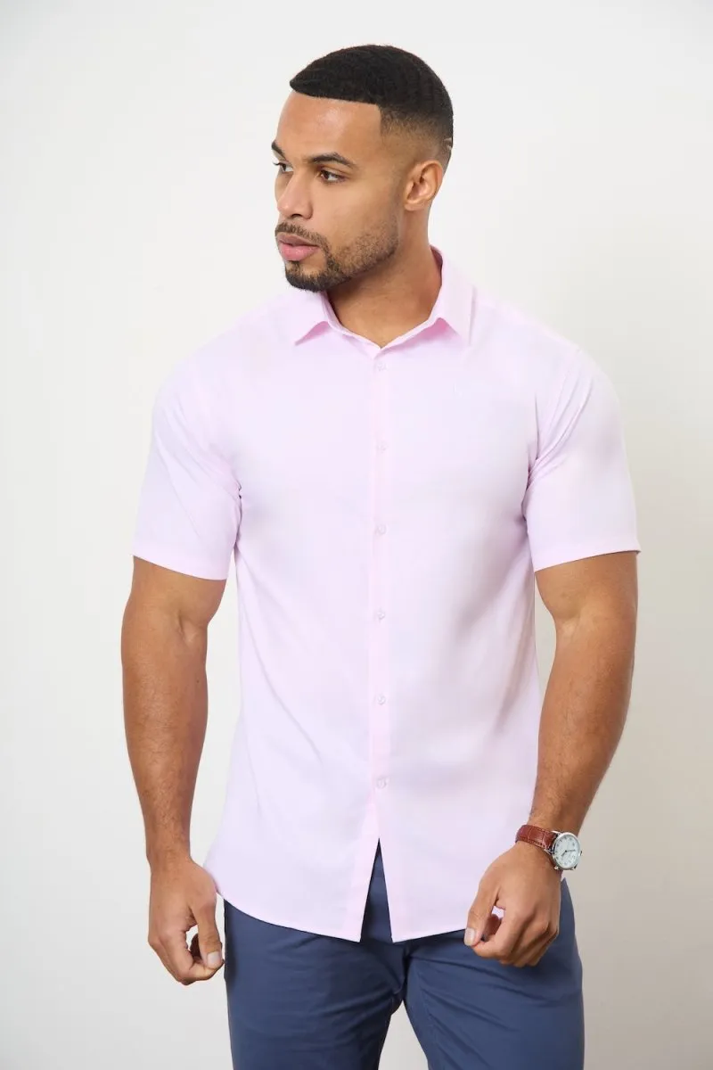 Short Sleeve Bamboo Shirt in Pink