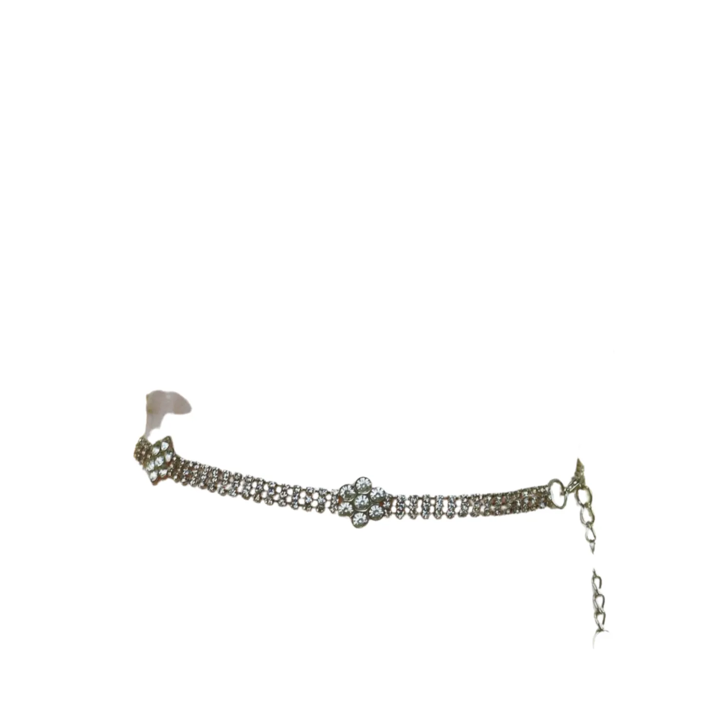 Silver Metal Chain Belt Flower Charm Beads S M L