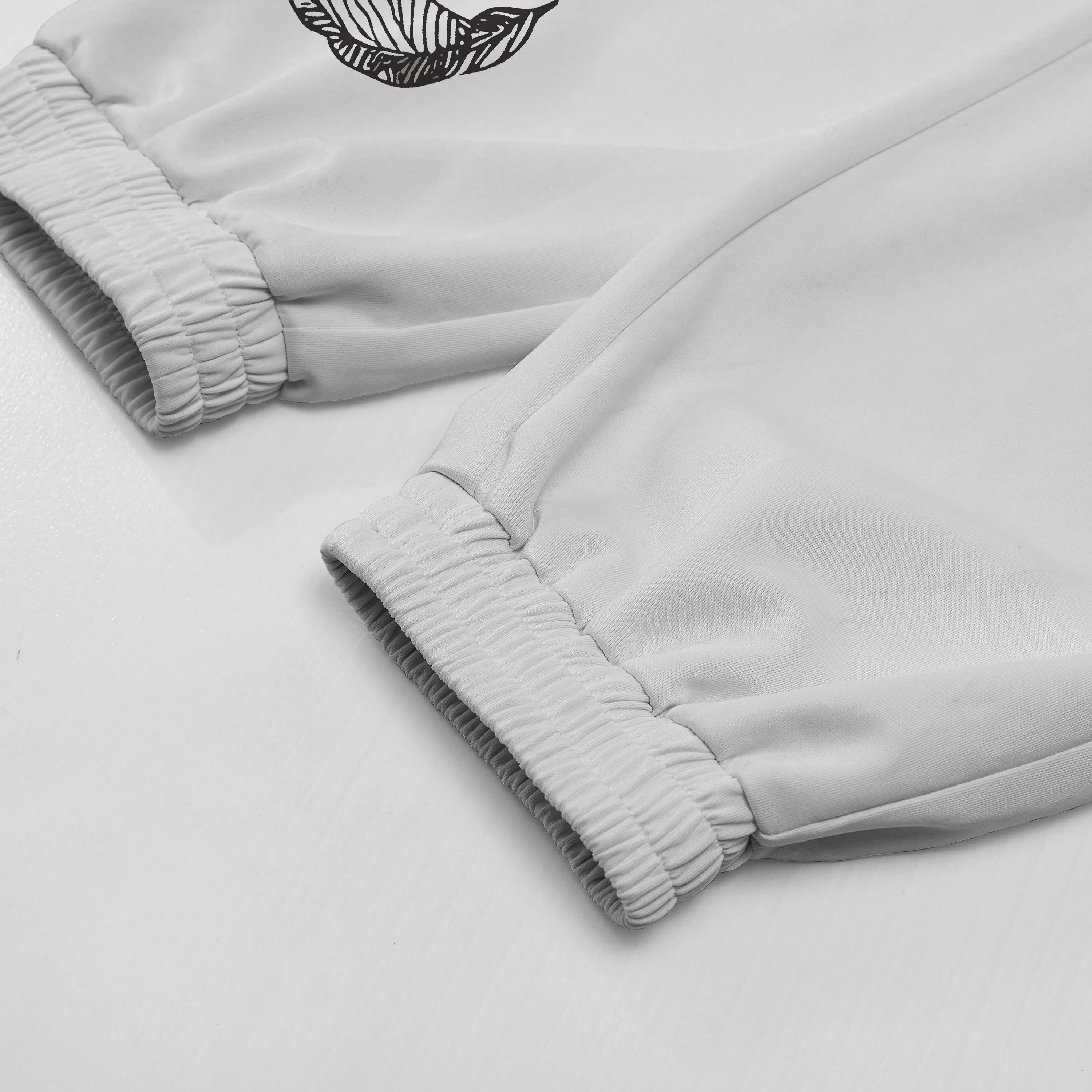 Skull Floral Print Elastic Waist Sports Sweatshirt Pants