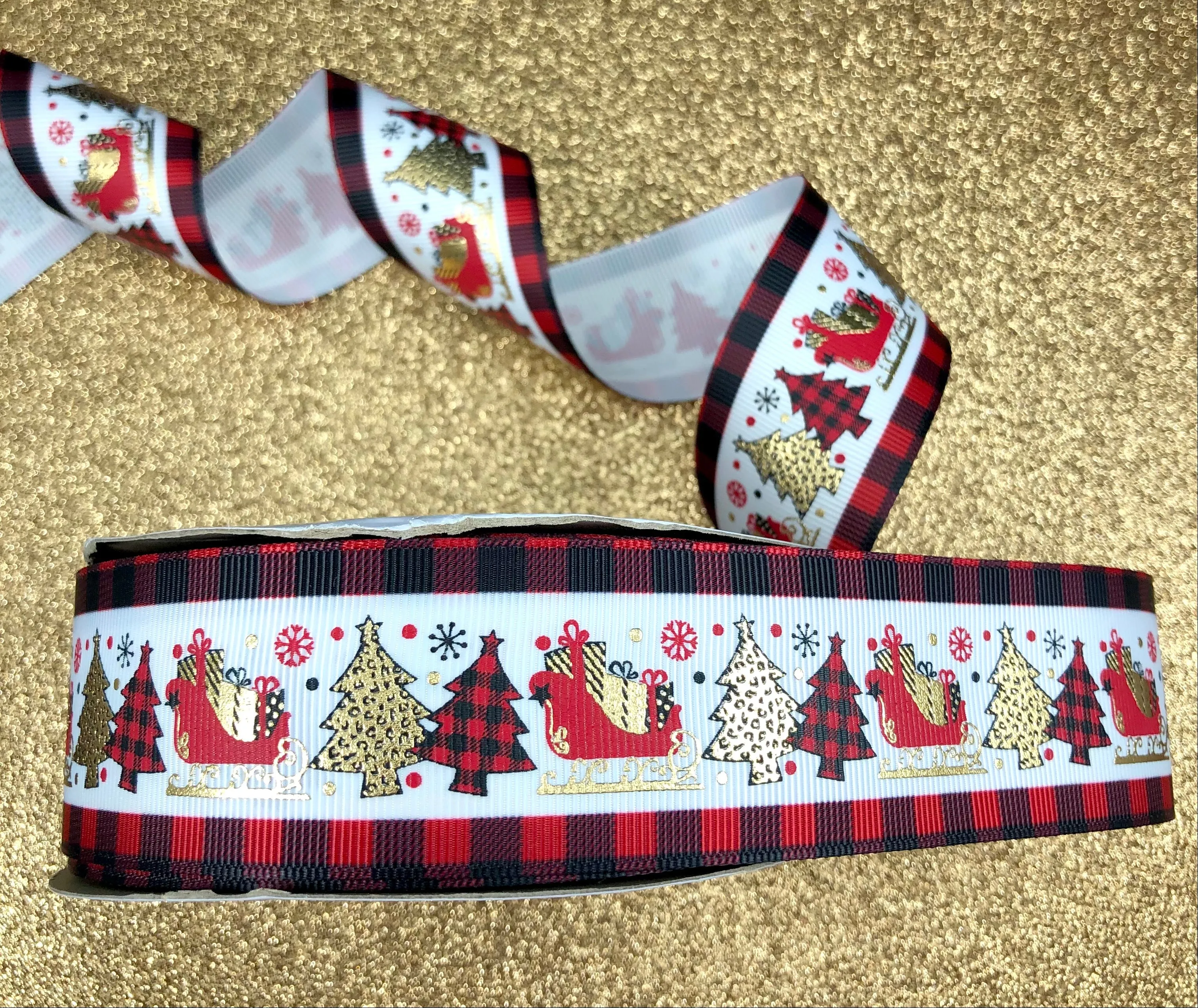 Sleigh All Day Coordinate - Buffalo Plaid - USDR Ribbon 1.5 Inch