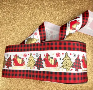 Sleigh All Day Coordinate - Buffalo Plaid - USDR Ribbon 3 Inch