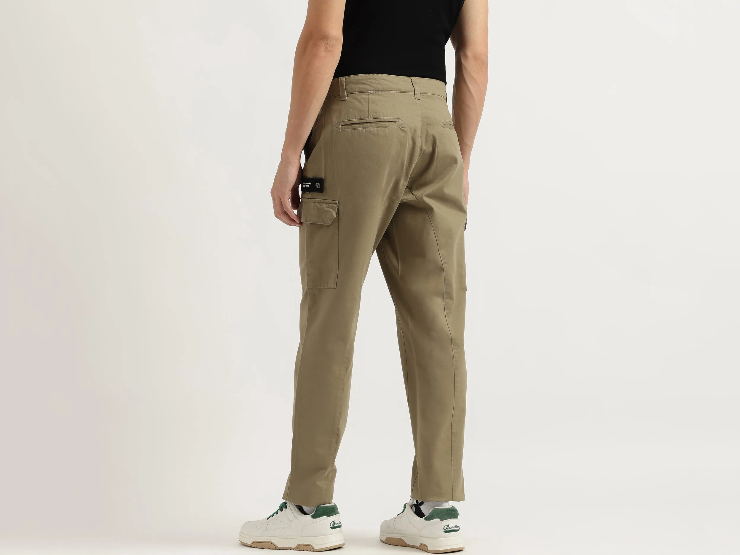 Solid Cargo Fit Trousers