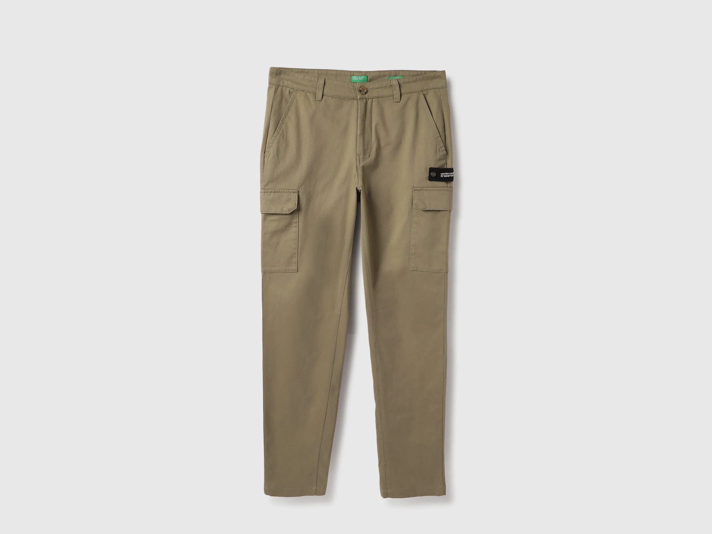Solid Cargo Fit Trousers