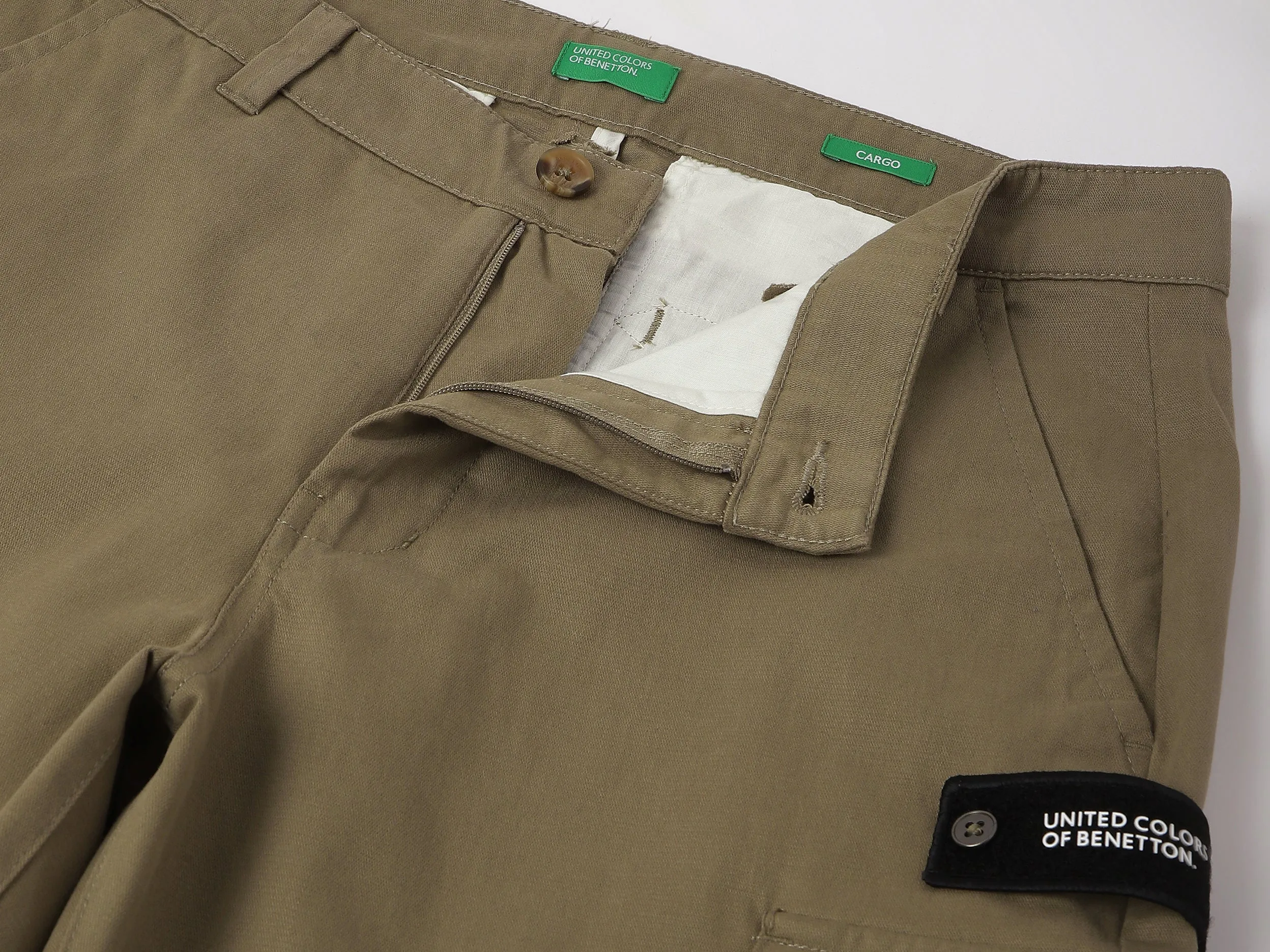 Solid Cargo Fit Trousers