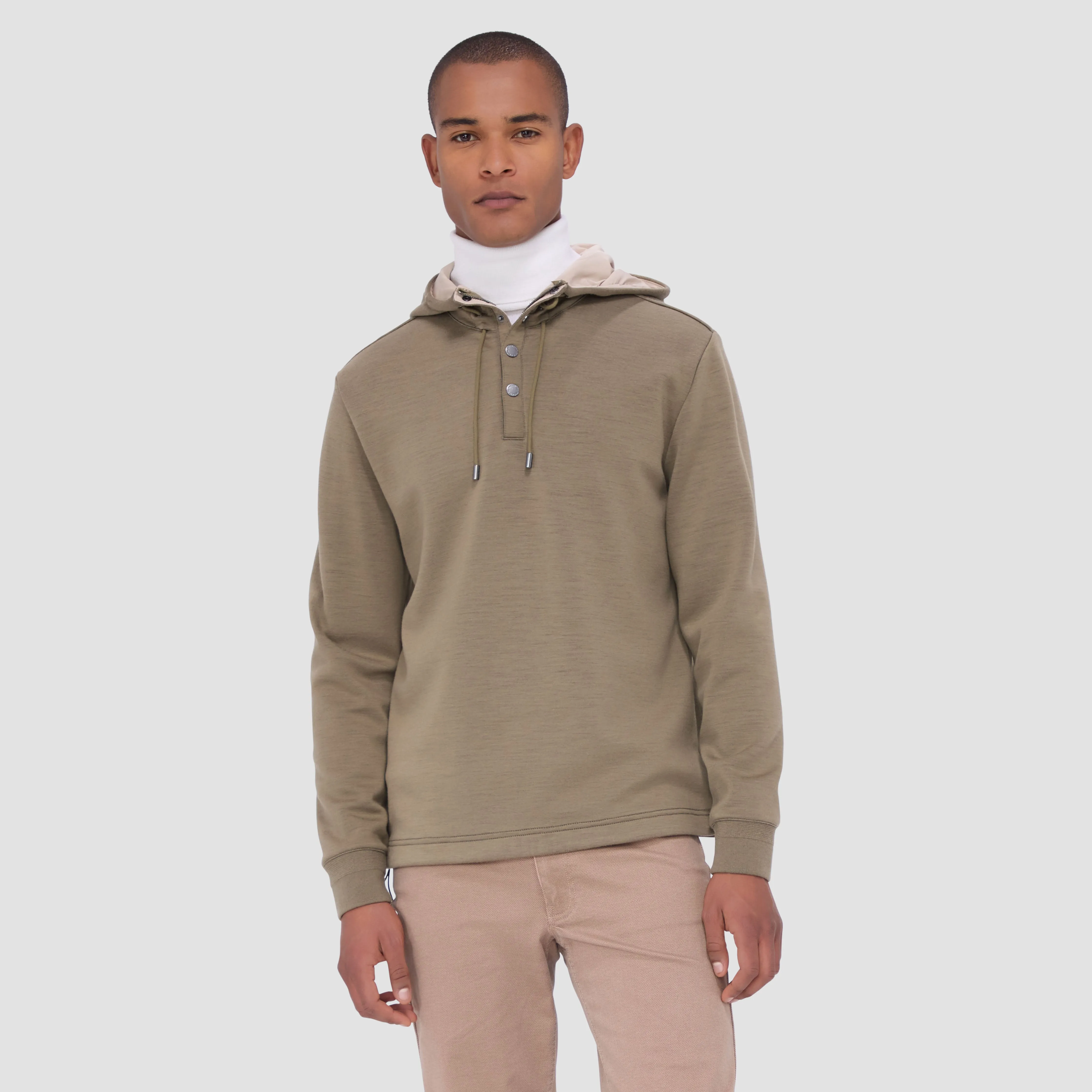 Solid Quarter-Zip Pullover Hoodie