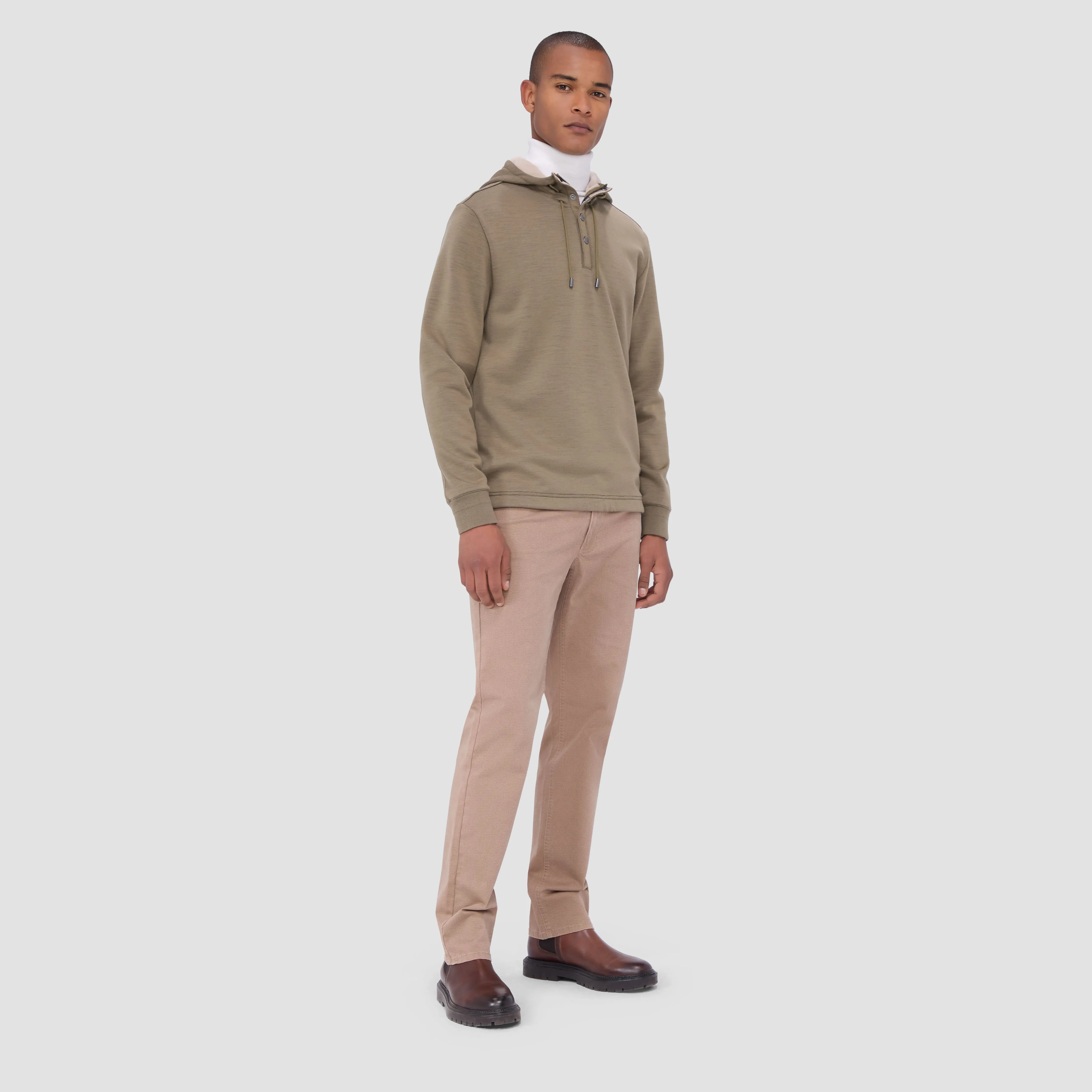 Solid Quarter-Zip Pullover Hoodie
