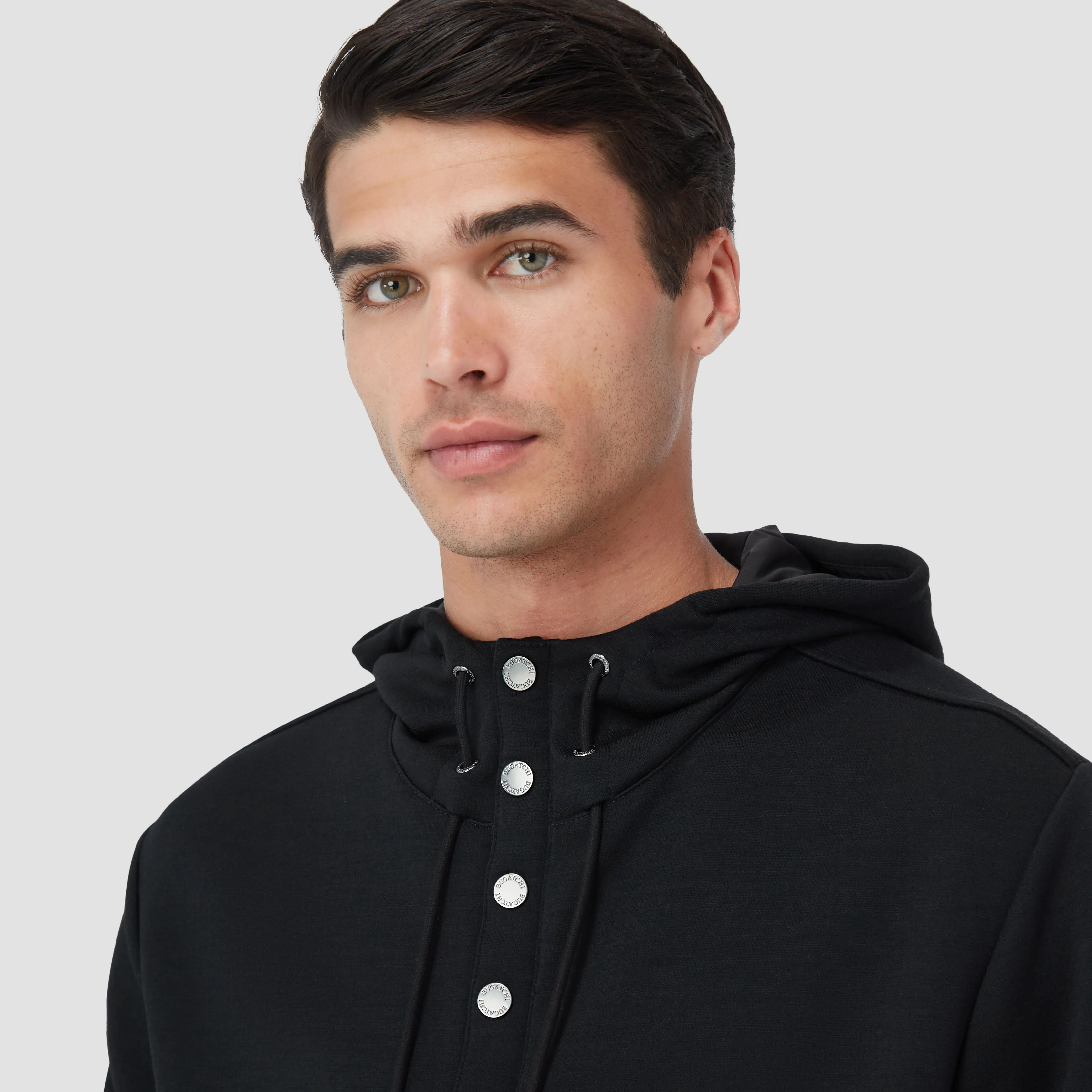 Solid Quarter-Zip Pullover Hoodie