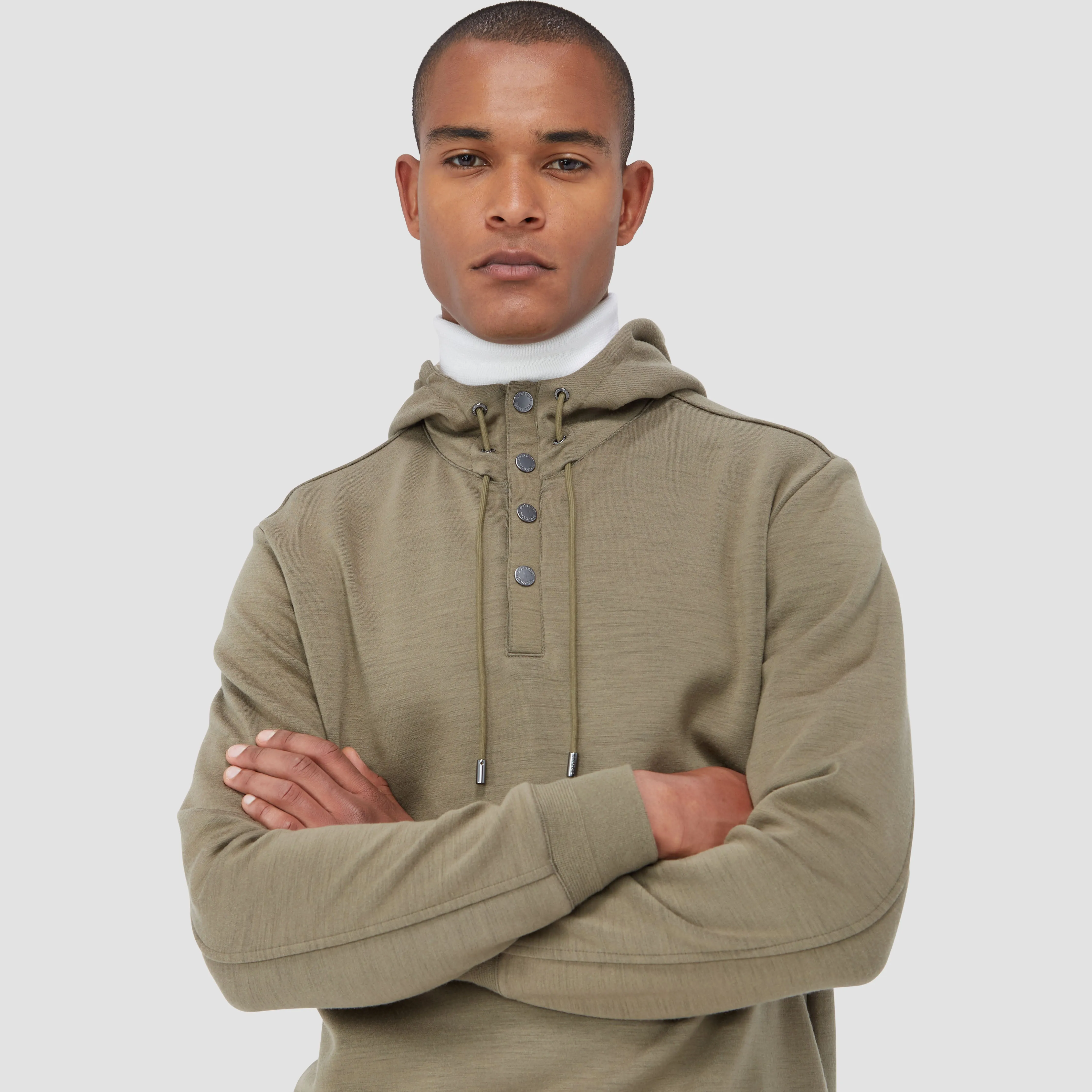 Solid Quarter-Zip Pullover Hoodie