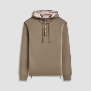Solid Quarter-Zip Pullover Hoodie