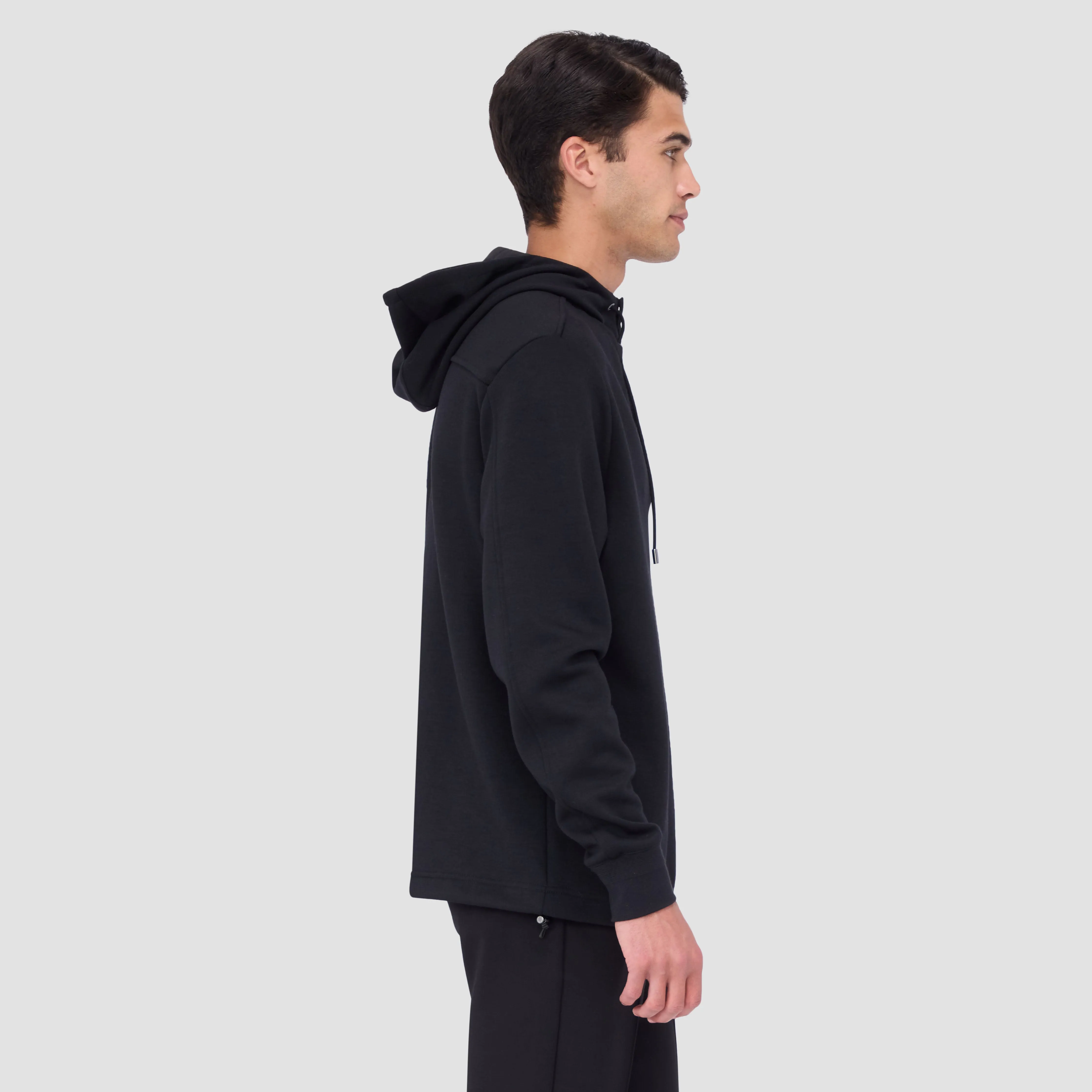 Solid Quarter-Zip Pullover Hoodie
