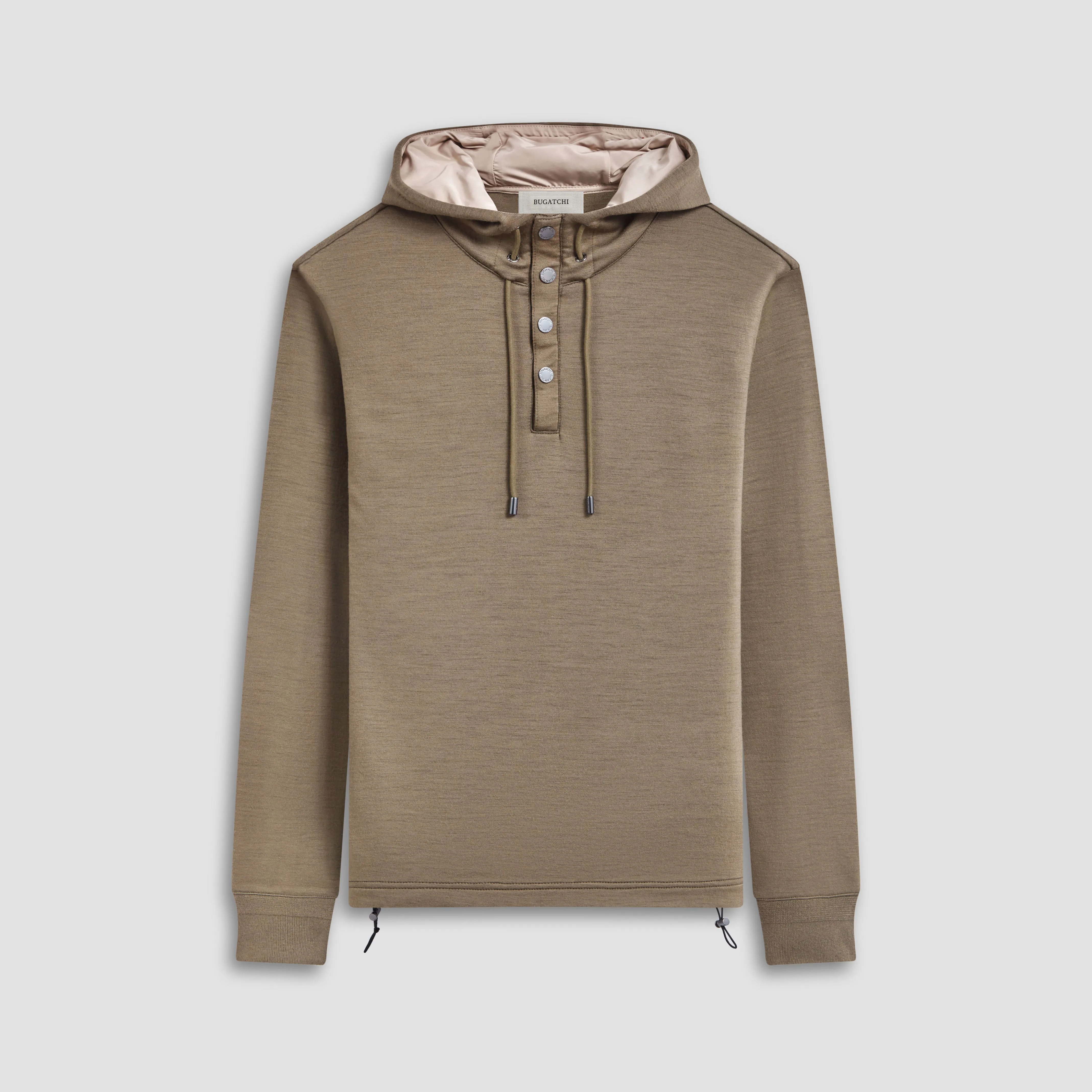 Solid Quarter-Zip Pullover Hoodie