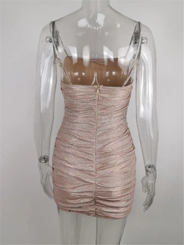 Stylish Casual Shiny Design Sexy Slim Mini Slip Dress