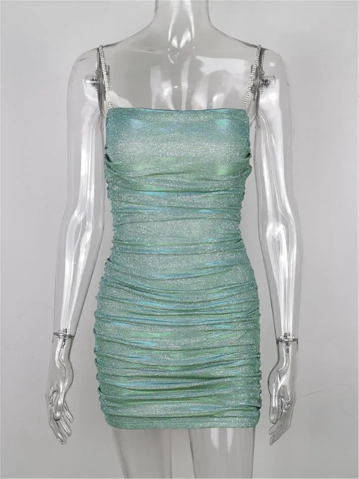 Stylish Casual Shiny Design Sexy Slim Mini Slip Dress