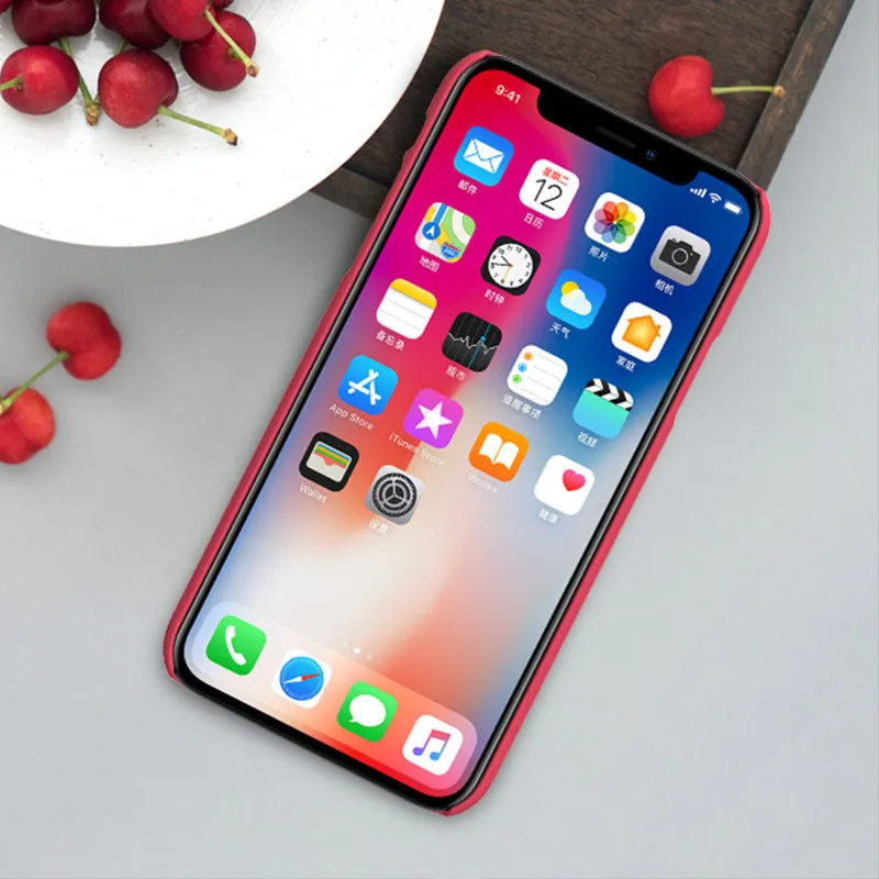 Super Frosted Shield  Hard Back Phone Case For Apple Iphone X   Protect Film - Black,Brown,Gold,Rose Gold,Red,White