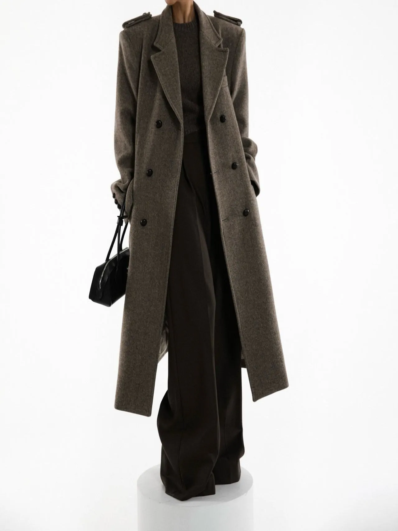 TAILORED CROSSOVER PLEATED SUIT TROUSERS